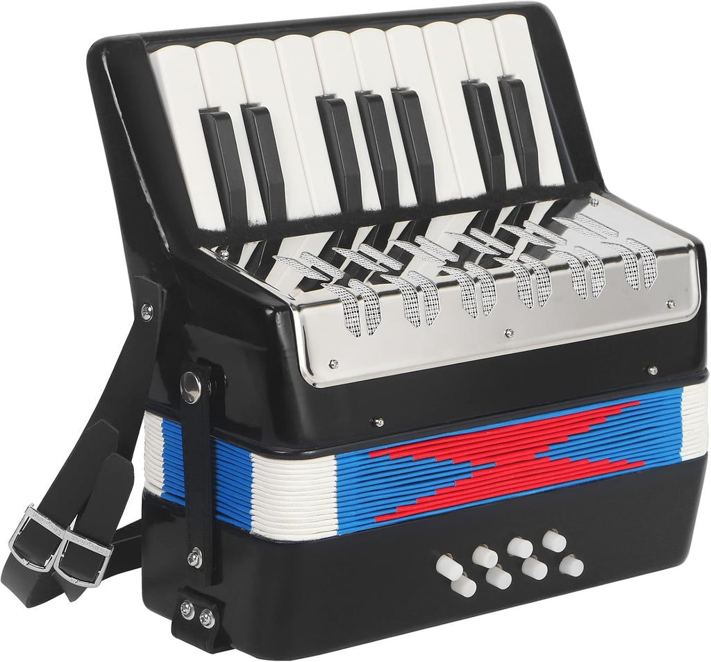 AKLOT 17 Key Piano Accordion, Lightweight & Compact Acordeon, Celluloid Accordions Brighter and Pure Tone than Plastic,