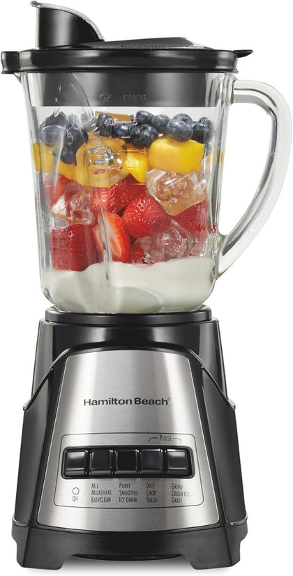 Hamilton Beach Power Elite Wave Action Blender For Smoothies, 40 Oz Glass