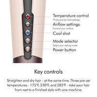 Dyson Airstrait - Plancha Secador de Pelo con Aire, Sin Placas Calientes