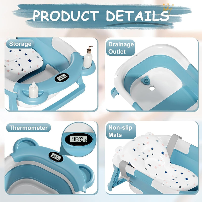 TPN Bañera Plegable para Bebé 0 a 36 Meses con Monitor de Temperatura Modelo 3