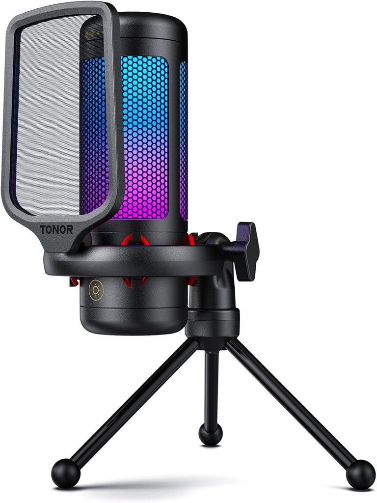 TONOR Gaming Microphone Set, PC Condenser Mic with RGB for Gamers