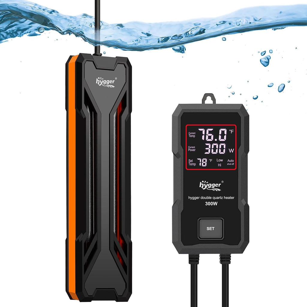 hygger Aquarium Heater 300W/500W/800W/1000W, Submersible Fish Tank Heater