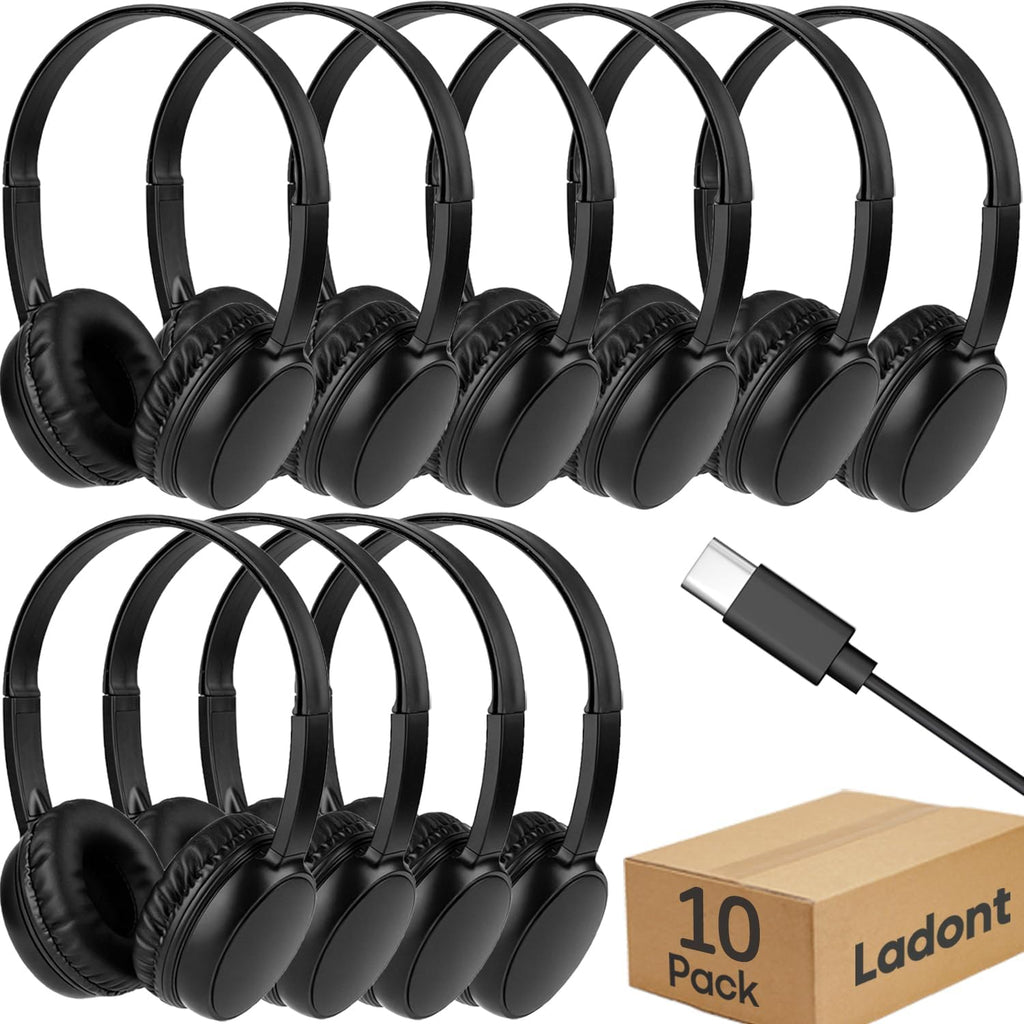 Ladont 10 Pack Bulk Headphones for Kids Classroom School