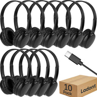 Ladont 10 Pack Bulk Headphones for Kids Classroom School
