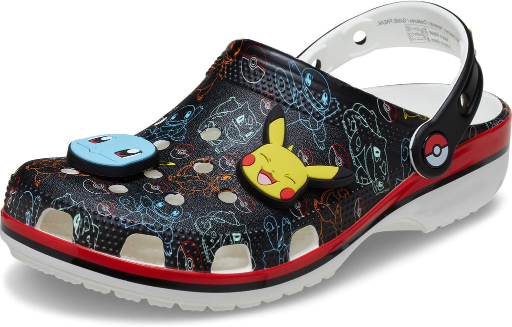 Crocs Unisex-Adult Classic Pokemon Clog, Clogs for Men and Women, Pikachu & Friends, 6 Women/4 Men
