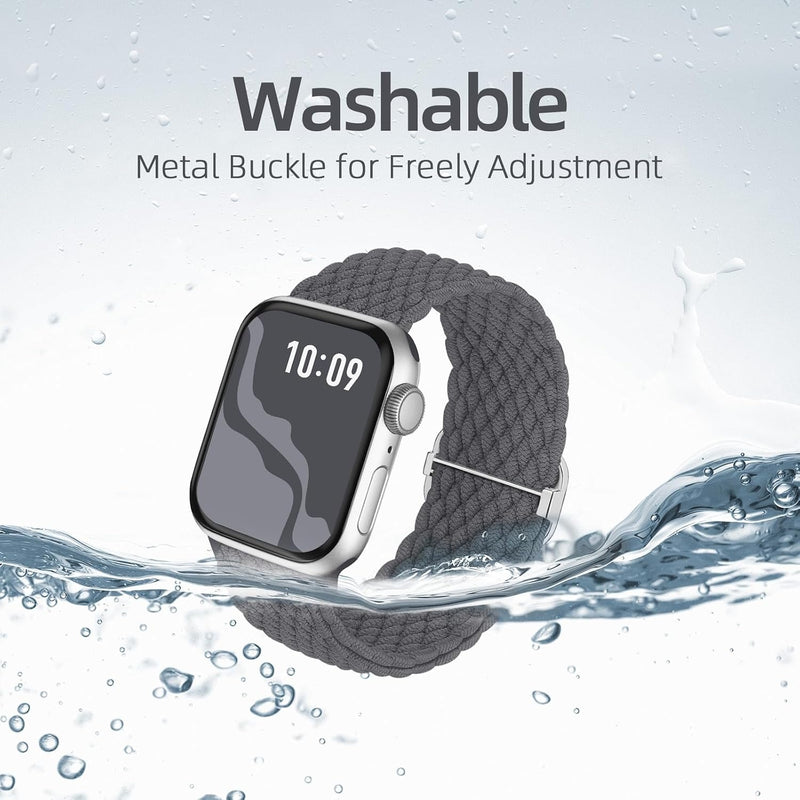 Suitisbest 4 Pack Braided Stretchy Band Compatible with Apple Watch Bands Women Men