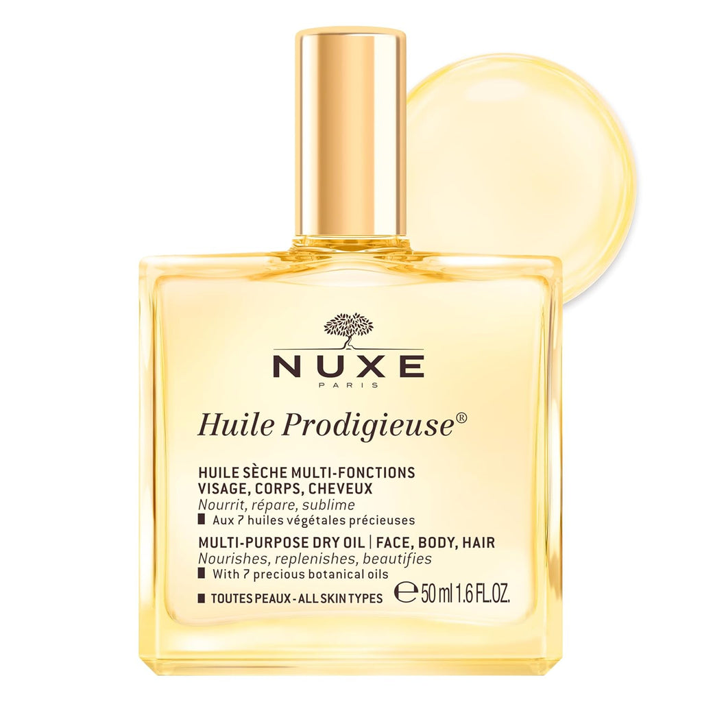 NUXE Huile Prodigieuse Multi-Purpose Dry Body Oil, Skin & Hair, 1.6 Fl Oz