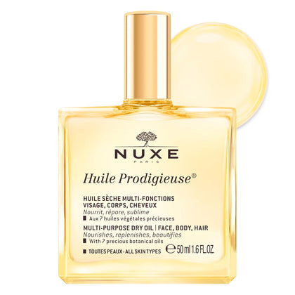 NUXE Huile Prodigieuse Multi-Purpose Dry Body Oil, Skin & Hair, 1.6 Fl Oz