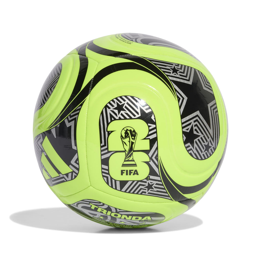 Adidas Unisex-Adult World Cup Soccer Ball, Lucid Lemon/Black/Silver Metallic, 3