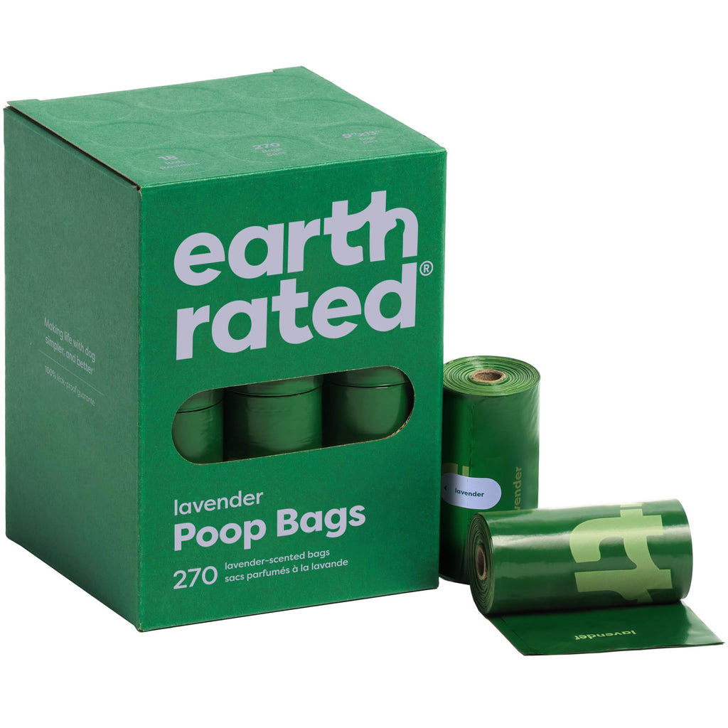 Earth Rated Dog Poop Bags on Refill Rolls, 270 Bags, Lavender