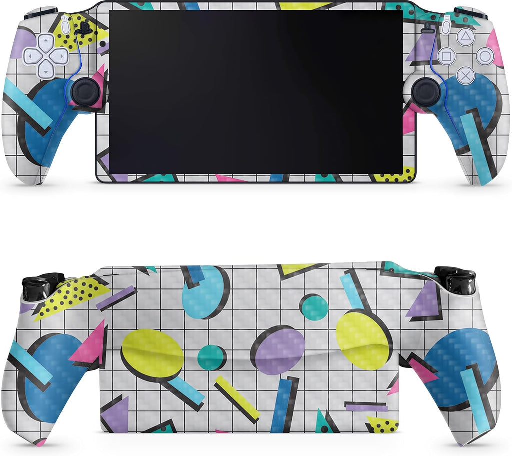 Carbon Fiber Gaming Skin Compatible with PS5 Portal Remote Player - Awesome 80s - Premium 3M Vinyl Protective Wrap Decal
