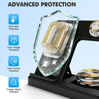 SMILE STATION store Wireless Charger for Samsung, 3-in-1 Foldable Charging Station