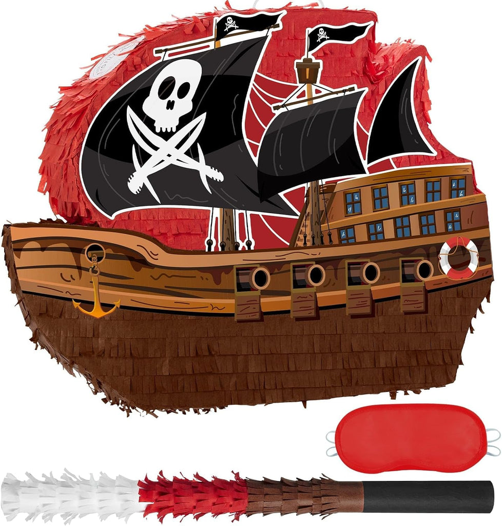WERNNSAI Pirate Piñata - Pirate Ship Birthday Party Favors Decorations
