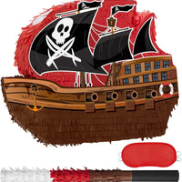 WERNNSAI Pirate Piñata - Pirate Ship Birthday Party Favors Decorations