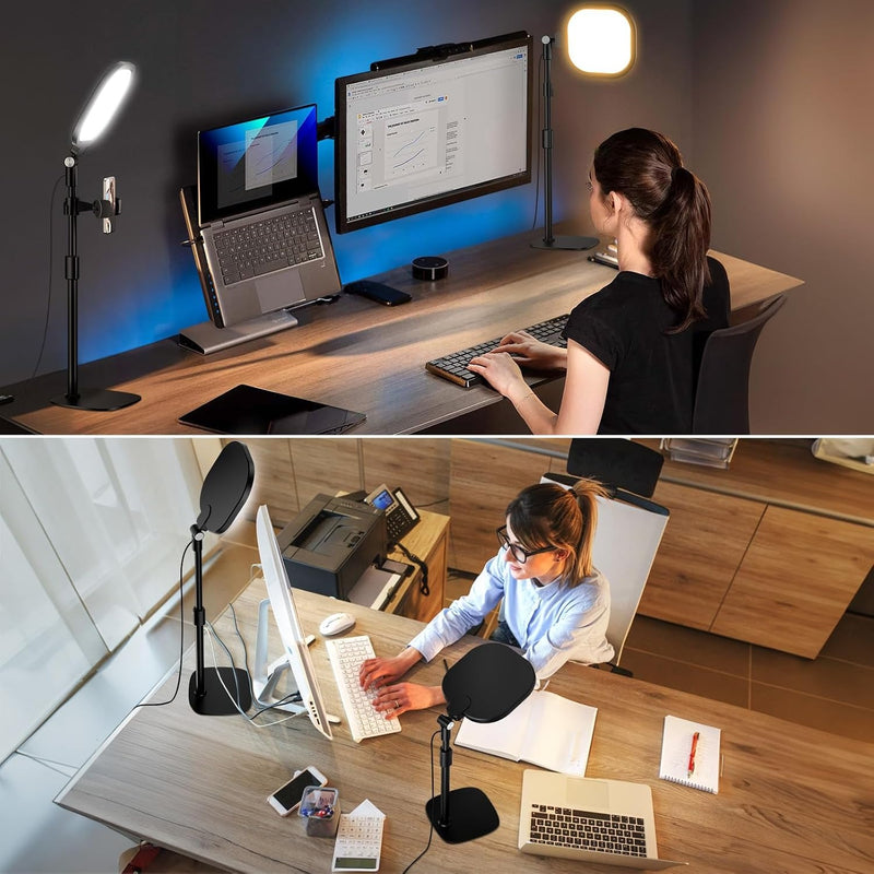 LitONES Zoom Lighting for Computer, Adjustable Desk Ring Light for Video Calls