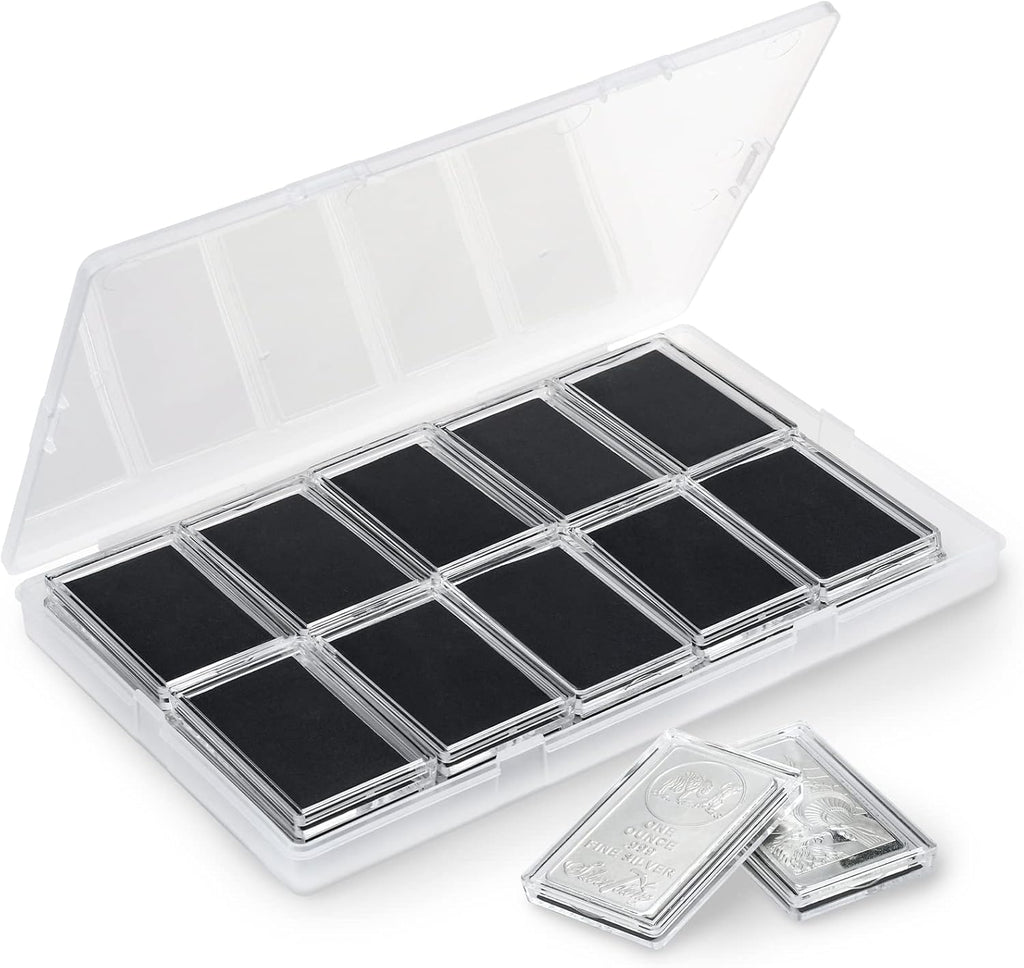 Yncotte 1oz Silver Bar Holder, 20 Pcs Silver Bar Capsule Storage Bar Capsule Container for 1 Ounce Silver Bar