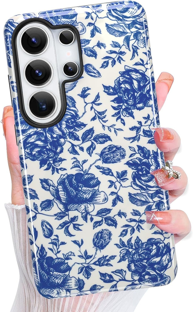 Magnetic for Samsung Galaxy S26 Ultra Case Cute Aesthetic, Blue Rose