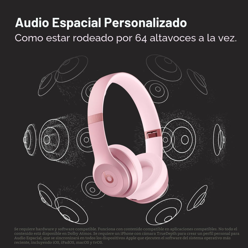 Beats Solo 4 - Rosado Metallic — Audífonos inalámbricos Bluetooth on-ear, hasta 50h
