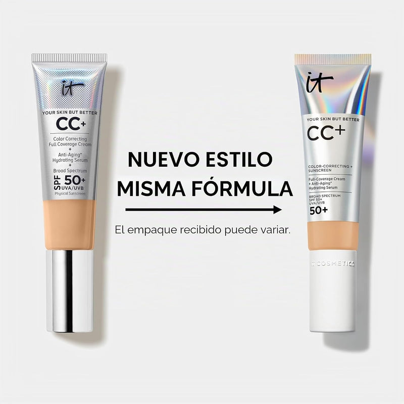 IT Cosmetics CC+ Cream with SPF 50+ Full Coverage Foundation Natural Finish