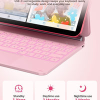 Funda con Teclado typecase Edge para iPad 11" (A16) / 10.ª Gen - Rosa Claro
