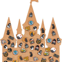 BENECREAT Castle Pin Board Cork Board, 14.2x11.8inch Bulletin Display Board Brooch Jewelry Display Cork Tray for Brooch
