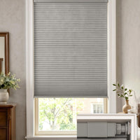 LazBlinds No Drill Blackout Cellular Shades, 32" W x 48" H, Dove Grey