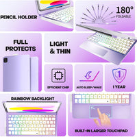 Funda con Teclado NOKBABO para iPad 10/11 (A16) y Air 11" (M4/M3/M2) - Morado Metálico