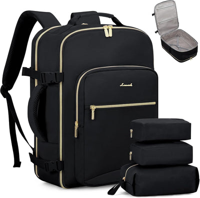 LOVEVOOK 40L Travel Backpack Flight Approved Carry on Backpack,3 Packing Cubes,Waterproof Personal Item Travel Bag,TSA Carry on Luggage Suitcase Travel Essentials,Gifts for Women & Men,fits 17" Laptop