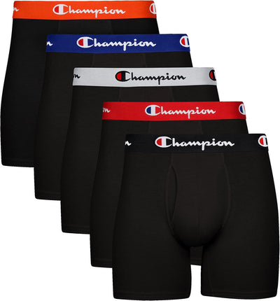 Champion Men's Everyday Cotton Stretch Boxer Briefs- 5 Pack