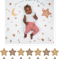 Lulujo Baby’s First Year Milestone Blanket and Card Set | 40in x 40in (Written in the Stars)