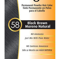 #58 Black Brown Bigen Permanent Powder - 12 Pack