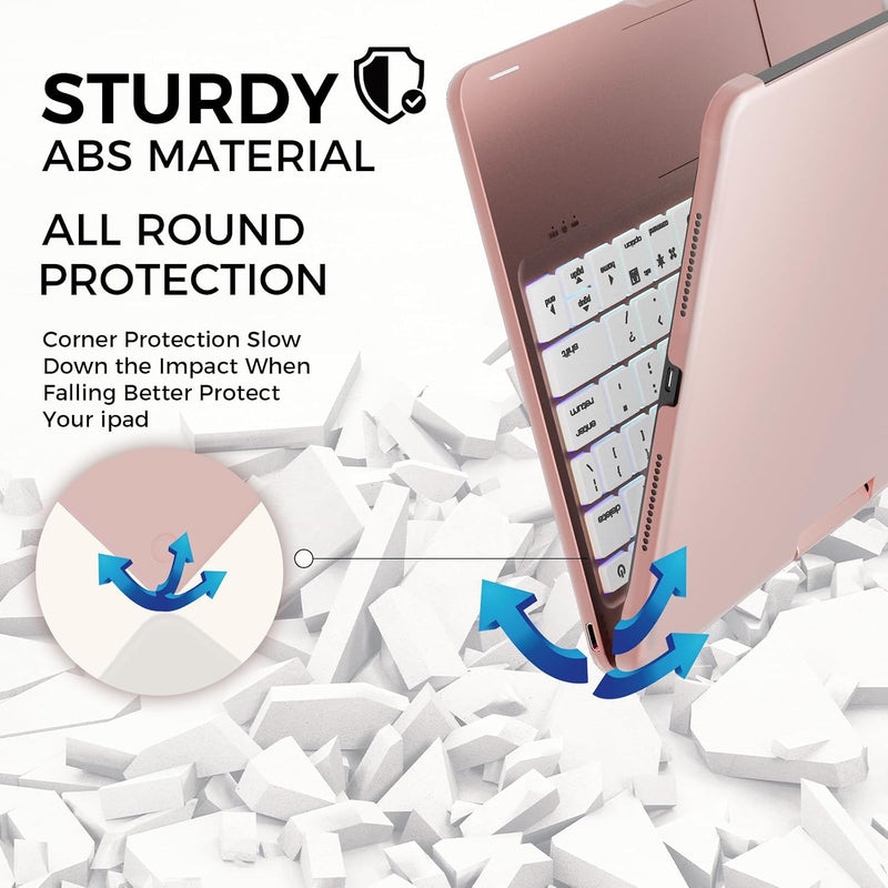 Funda con Teclado NOKBABO para iPad 10/11 (A16) y Air 11" (M4/M3/M2) - Rosa Intenso