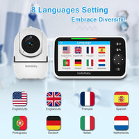 HelloBaby No WiFi Baby Monitor Camera and Audio HB6550, 5" Video Screen