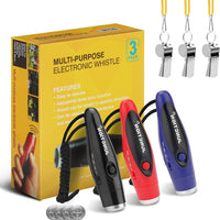 UNIWA Electronic Whistle, 3 Pack Handheld Whistle with Three Tone Distinct High Volume