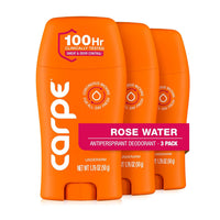 Carpe 100-Hour Antiperspirant Deodorant for Women, Rose Water - 3 Pack