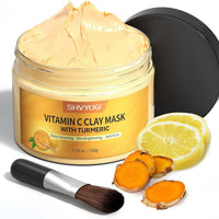 SHVYOG Máscara de arcilla de cúrcuma con vitamina C con arcilla de caolín para piel opaca y propensa a manchas, máscara facial de limpieza profunda, máscaras faciales para el cuidado de la piel para controlar el aceite y refinar poros 5.29 oz 5.29 oz