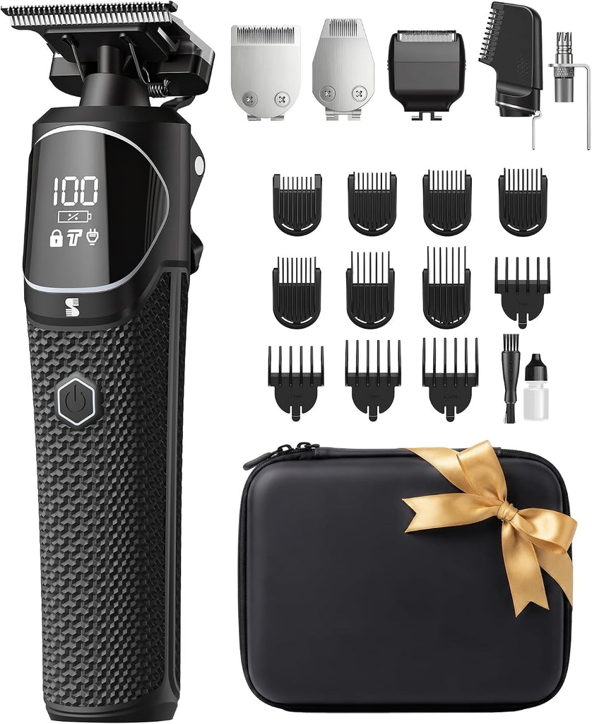 MANSPOT All-in-One Beard Trimmer for Men, Electric Shaver & Grooming Kit