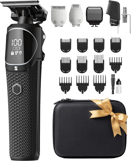 MANSPOT All-in-One Beard Trimmer for Men, Electric Shaver & Grooming Kit