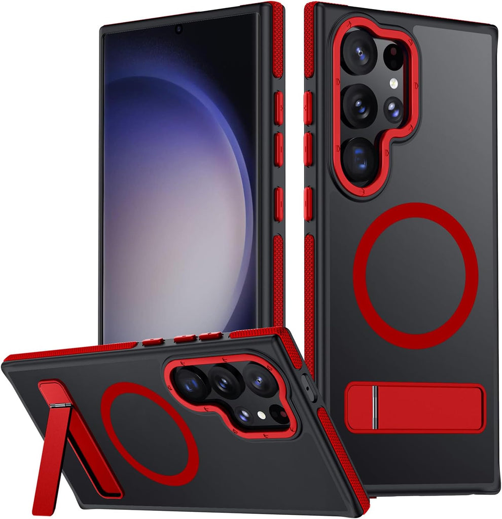 Mondelete for Samsung Galaxy S23 Ultra Case, [Compatible with MagSafe], Adjustable Kickstand,Military Grade Drop Tested,
