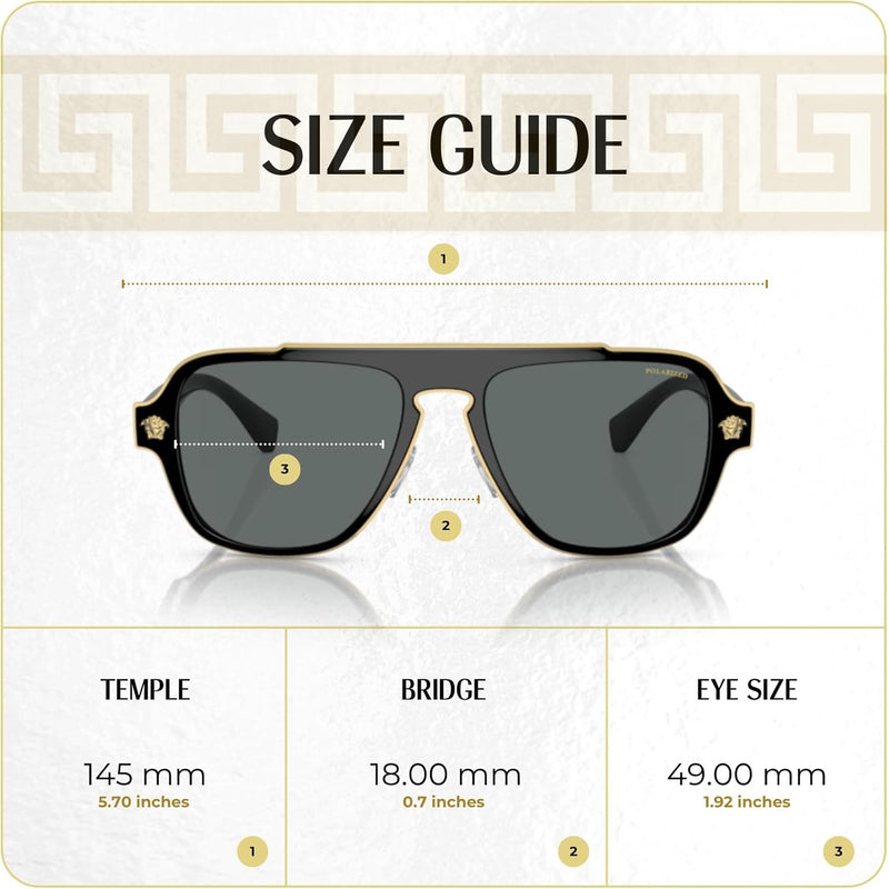 Versace VE2199 MEDUSA CHARM Square Sunglasses For Men +BUNDLE with ACCESSORY EYEWEAR KIT