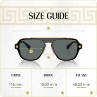 Versace VE2199 MEDUSA CHARM Square Sunglasses For Men +BUNDLE with ACCESSORY EYEWEAR KIT