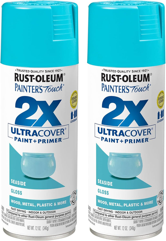 Rust-Oleum Painter's Touch 2X Ultra Cover Spray Paint, Gloss Seaside