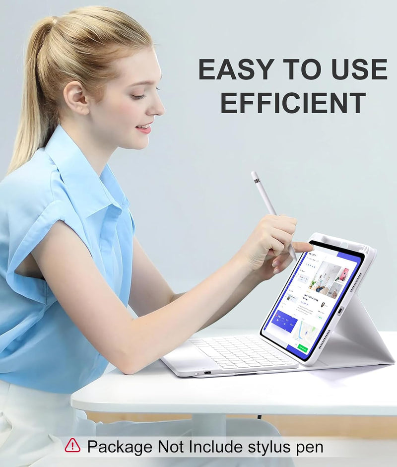 Funda con Teclado Harvopu para iPad 11" (A16) / iPad 10.ª Gen - Blanco