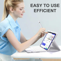 Funda con Teclado Harvopu para iPad 11" (A16) / iPad 10.ª Gen - Blanco