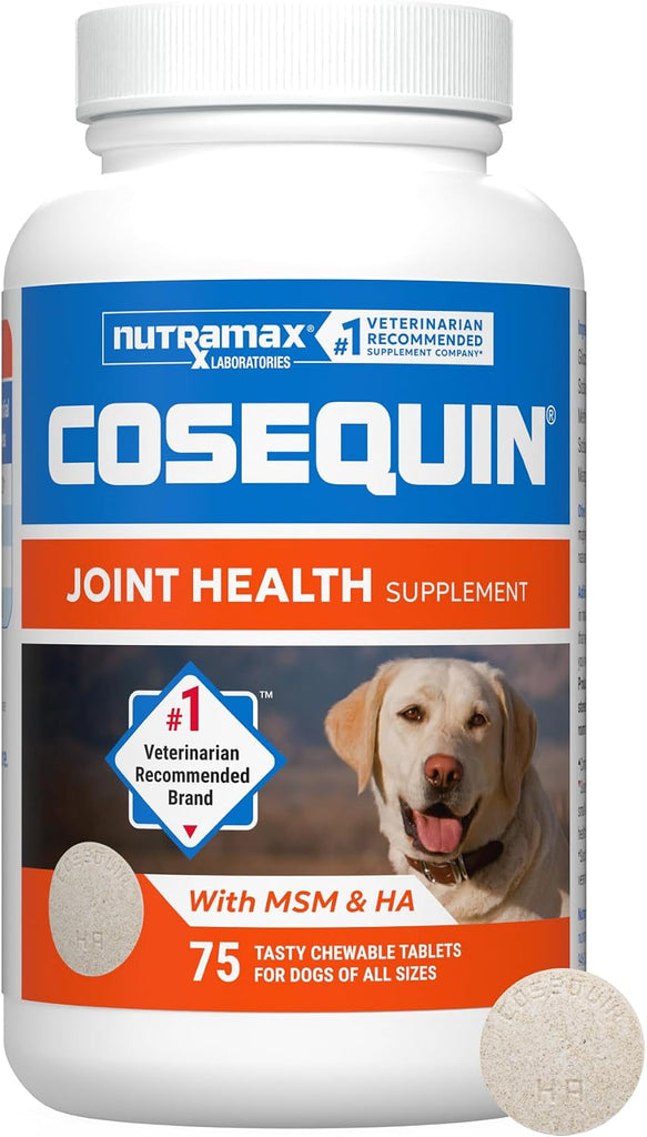 Nutramax Cosequin Dog Joint Supplement, MSM & HA, Chewable Tablets, 75ct