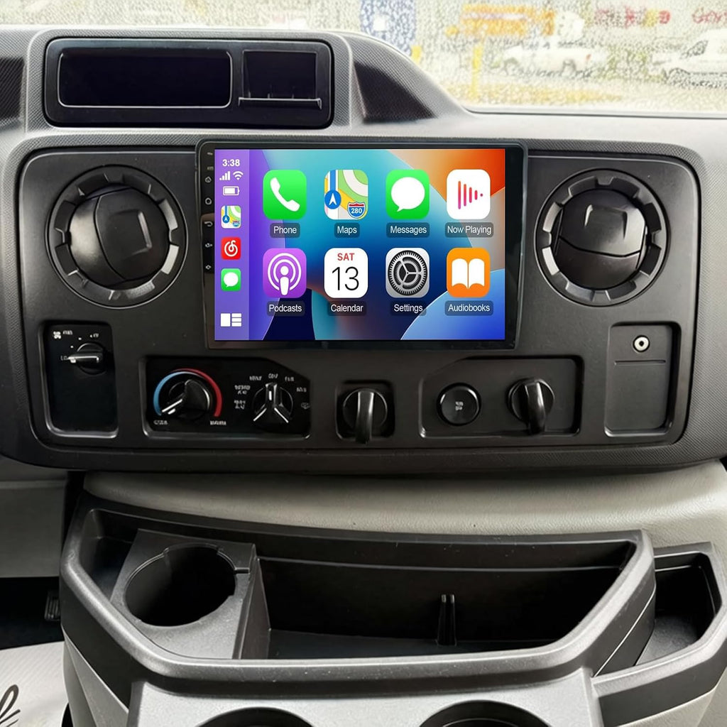 PHEZEN 10 inch Touchscreen Car Stereo Fit for Ford E250 E350 2009-2014, Android 13 Double Din Car Radio with Carplay & A