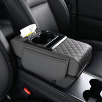 BNMFFYU Car Armrest Cushion Fit for Cadillac XT5: Fuax Leather Center Console Cover with Cup Holder, 2 Storage Bags, Pho