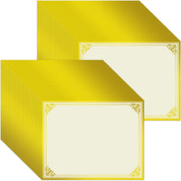 200 Sheet Gold Foil Award Certificate Paper Bulk 8.5 x 11 in for Printing Customizable Blank Cardstock Gold Border Certi