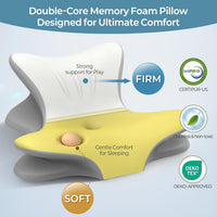 Tujami Cervical Neck Pillow for Pain Relief, Ergonomic Reading Pillow for Bed, Contour Wedge Pillow Back Support Pillow, Orthopedic Memory Foam Pillows for Sleeping, Use Lying Reading