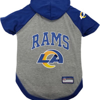 PET Hoodie T-Shirt for Dogs & Cats. NFL Los Angeles Rams Football Licensed Dog Hoody Tee Shirt, X-Small Sports Hoody T-S